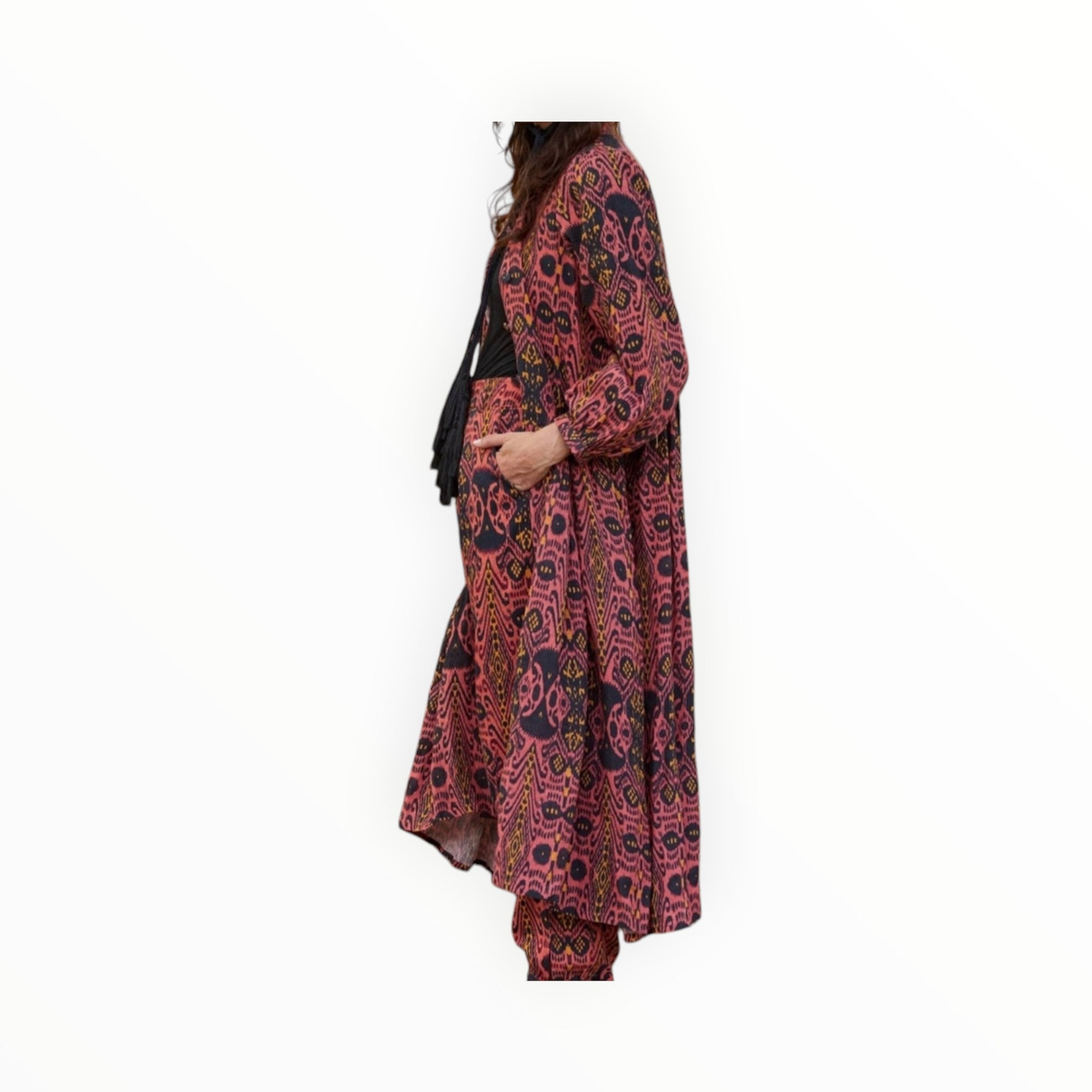 Carolina K Caro Robe - Ikat Terracotta