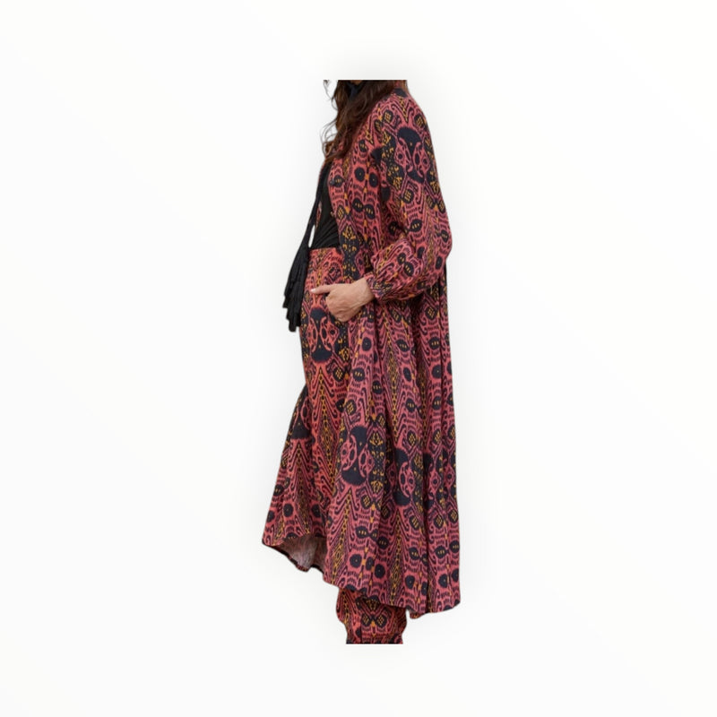 Carolina K Caro Robe - Ikat Terracotta
