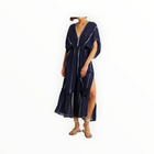 lemlem Laila Plunge Dress - Nunu Navy