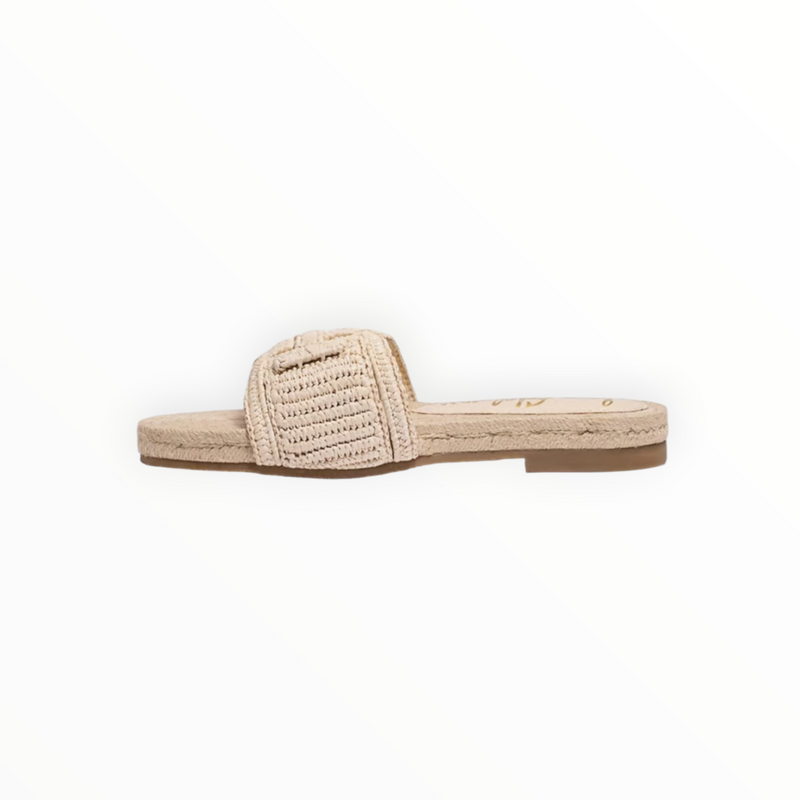 Sam Edelman Miya Slide - Natural Beige Faux Raffia
