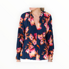 go> BY GOSILK Go Crease It Up Top - Sunset Peonies Print