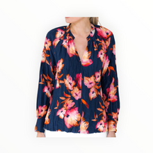 go> BY GOSILK Go Crease It Up Top - Sunset Peonies Print