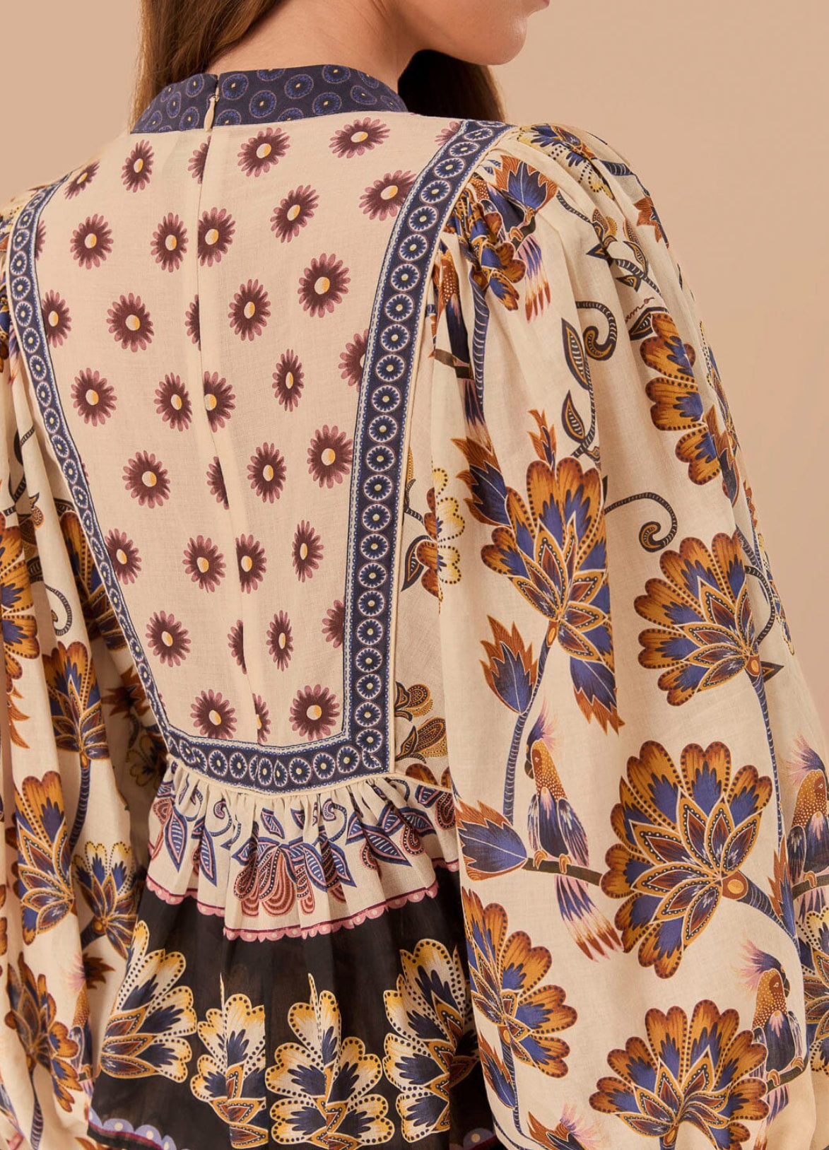 FARM Rio Cream Ainika Maxi Floral Blouse