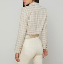 L'Agence Maura Cropped Jacket - Ecru/Gold