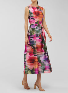 Kay Unger Tessa Tea Length Dress - Sunflower Multi