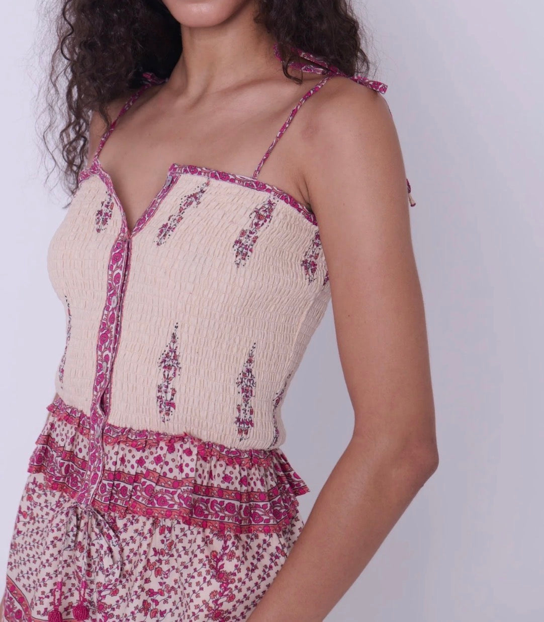 Love The Label Augusta Top - Jacqueline Print Pink