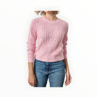 LILLA|P Patchwork Stitch Crewneck Sweater - Peony