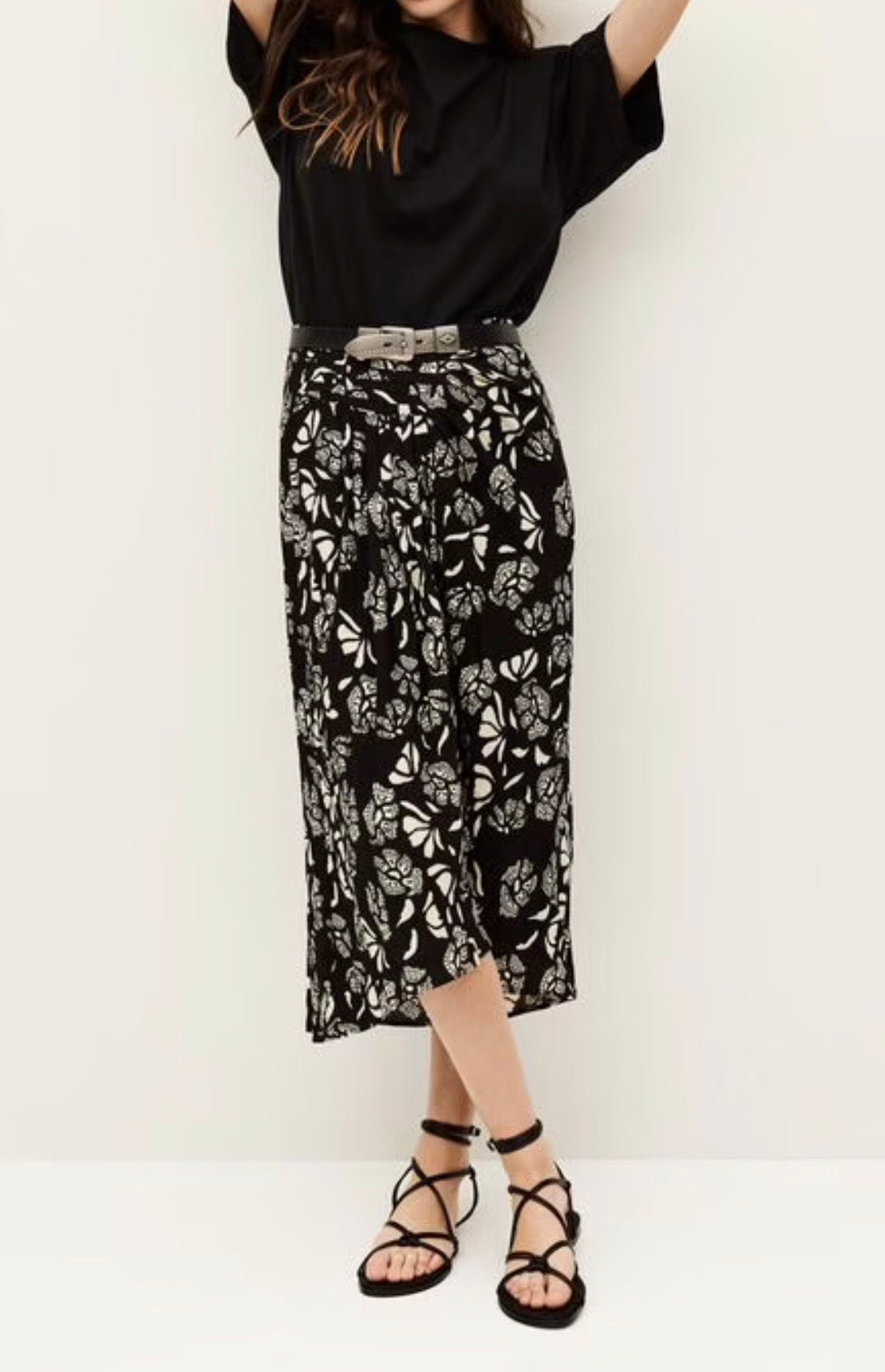ba&sh Annie Flowing Midi Skirt - Black