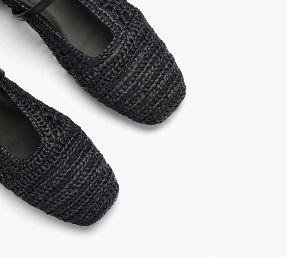 Frēda Salvador Jules Mary Jane - Black Raffia