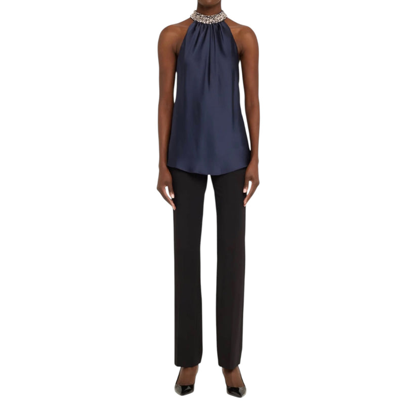 SIMKHAI Navi Sleeveless Crystal-Embellished Top - Midnight