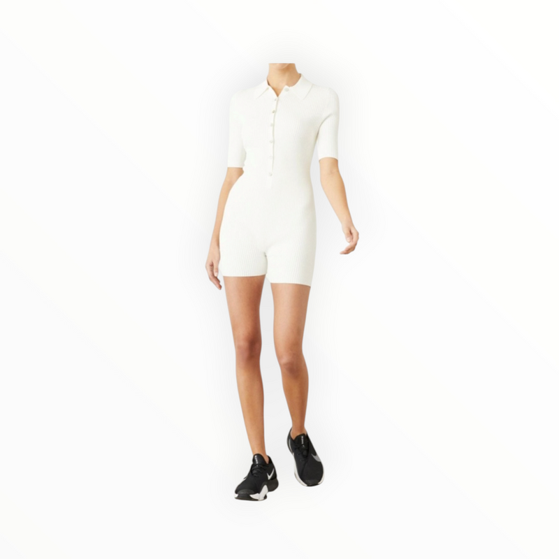 Le Ore Rimini Collared Playsuit - Pearl
