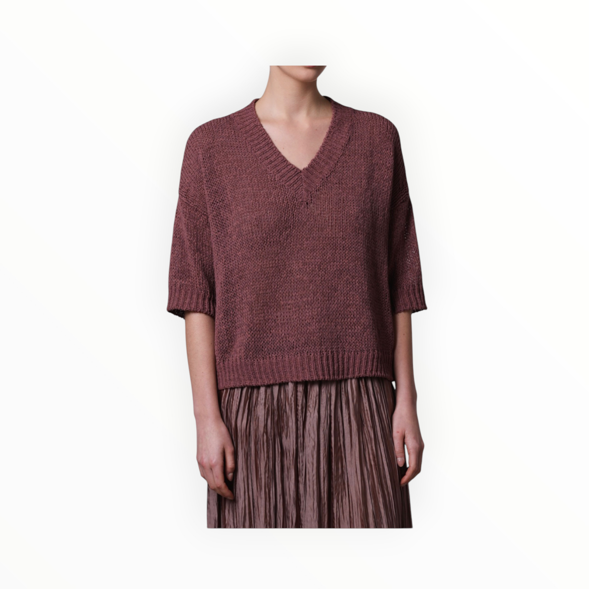 Roberto Collina V-Neck Sweater - Brick
