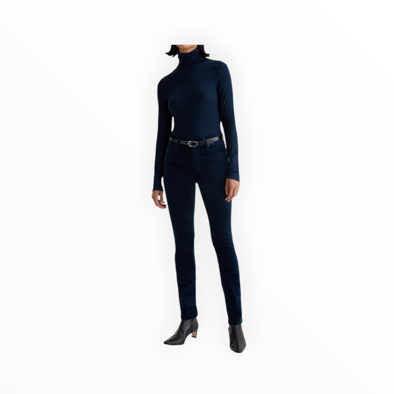 AG Jeans Velvet Mari Extended High Rise Slim Straight - Atlantic Night