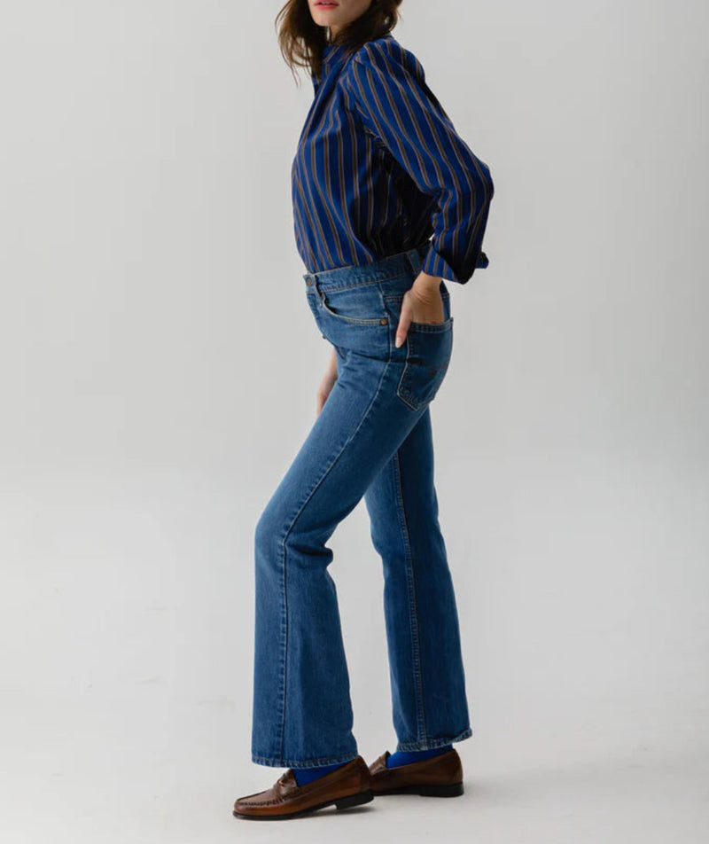 Cissa Bowood Stripe Blouse - Blue Guy