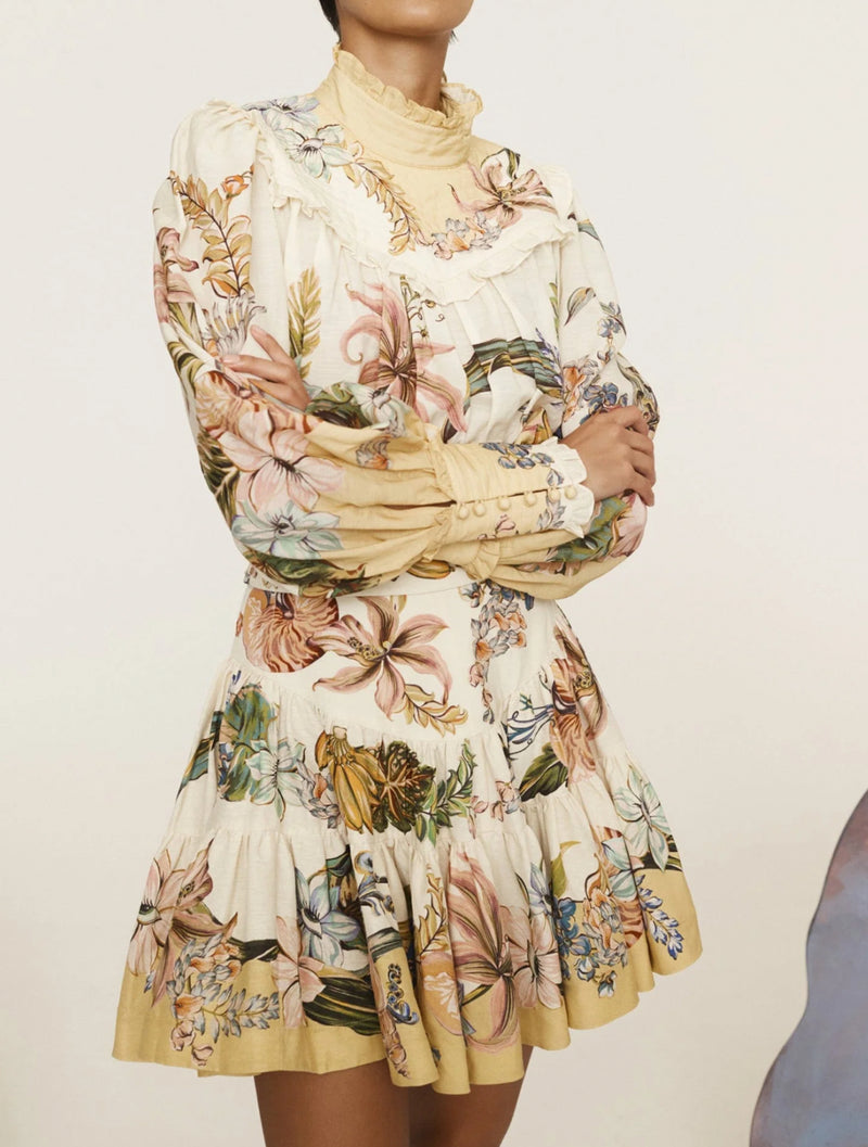 ALÉMAIS Oleander Tiered Skirt