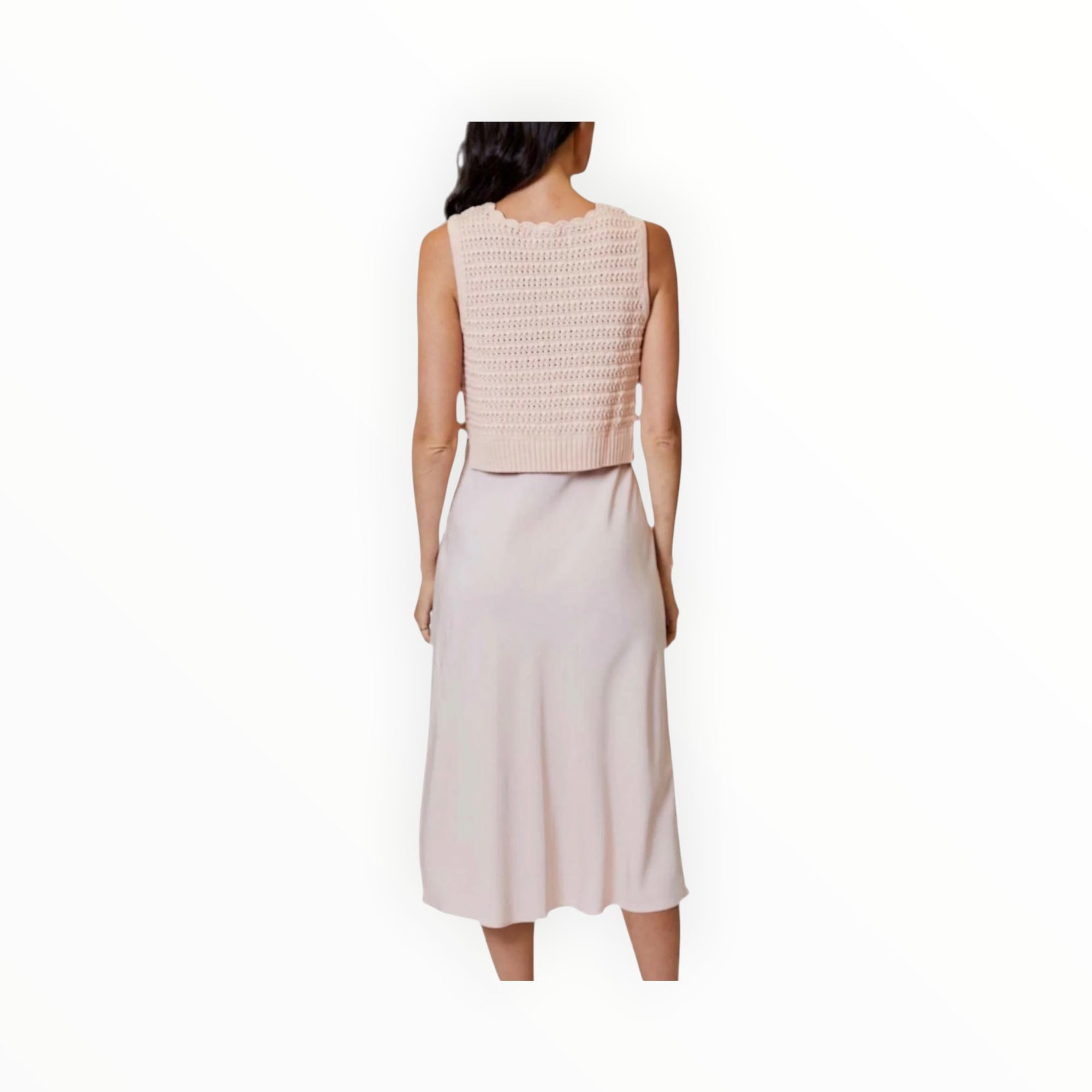 dh New York Del Combo Sweater Dress - Pale Peach