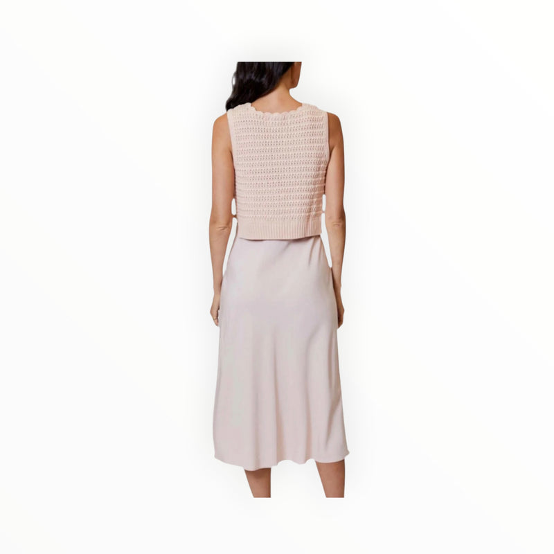 dh New York Del Combo Sweater Dress - Pale Peach