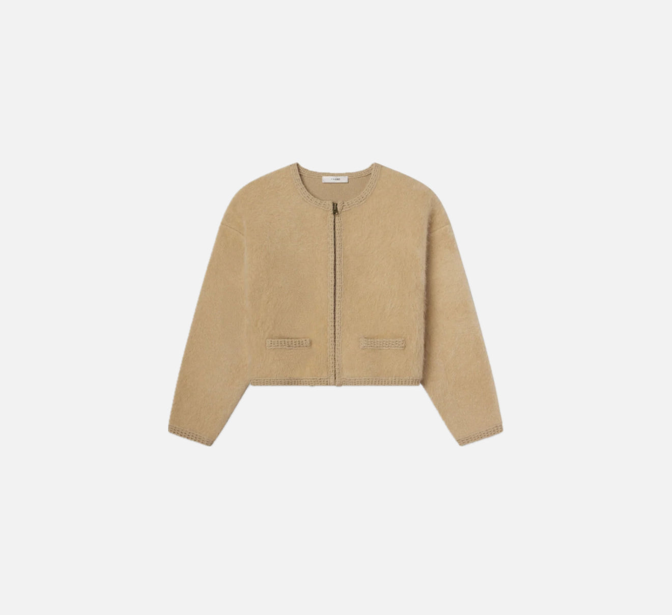 Frame Lofty Crochet Cardigan - Wheat