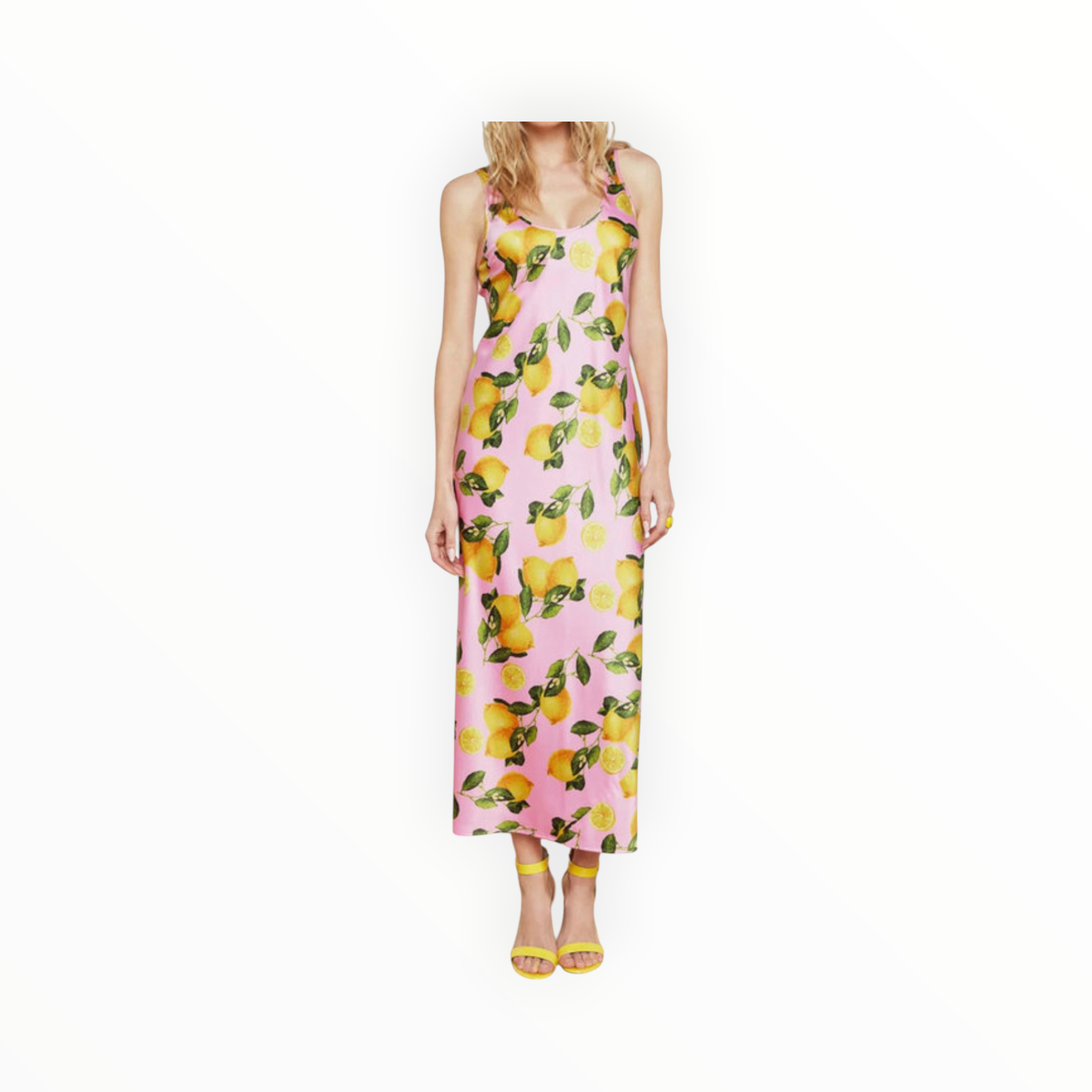 L'Agence Lemon Print Akiya Tank Dress - Cotton Candy