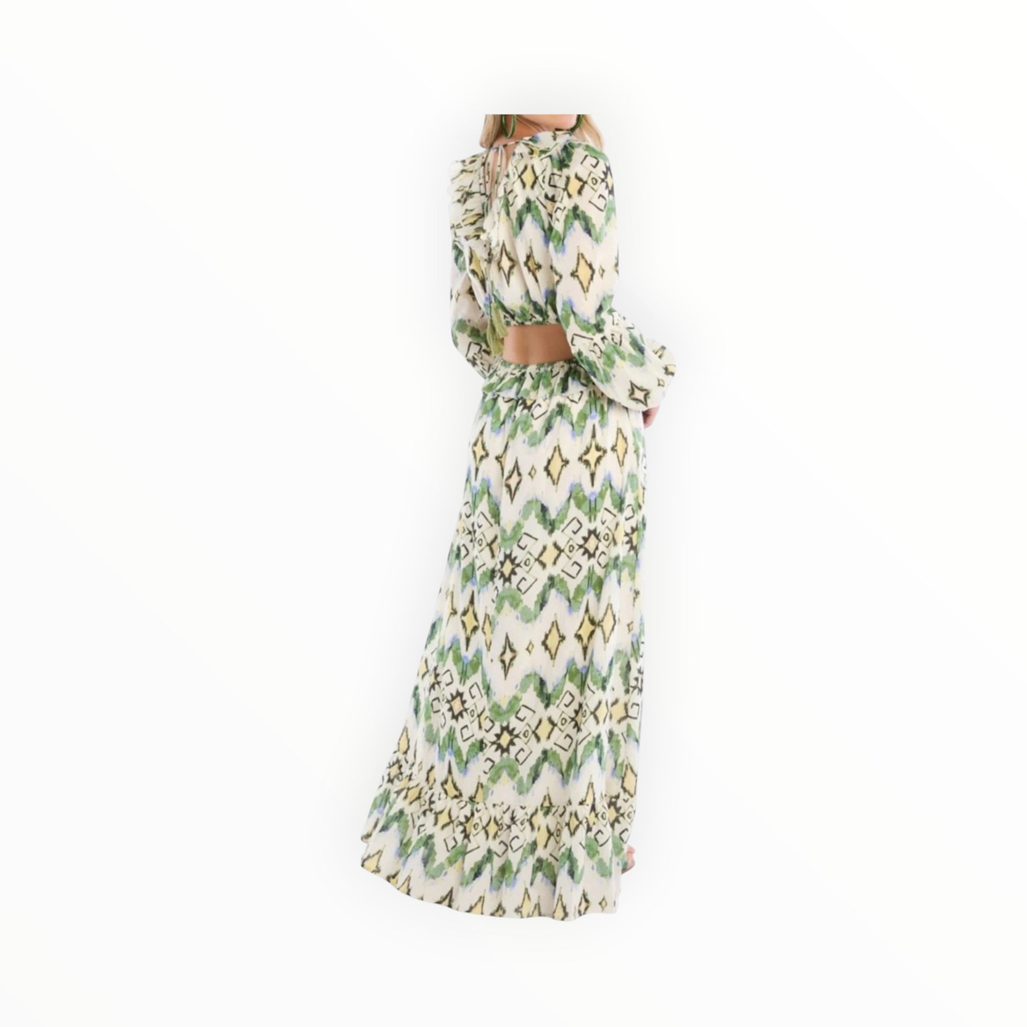 Allison New York Green Ikat Print Everly Maxi Dress