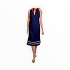 Sail To Sable Sleeveless Button Front Tunic with Ric-Rac - Navy