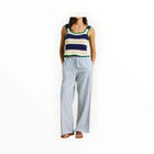Trovata Justine Sweater Tank - Navy W/Antique White Stripe