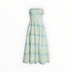 Du Paradis Marseille Stripe Strapless Fit & Flare Sundress - Ocean Green Stripe