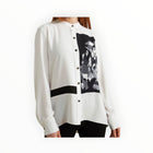 Joseph Ribkoff Printed Georgette Blouse - White