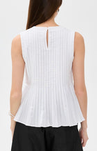 Meimeij Mini Pleats Sleeveless Top - Off White