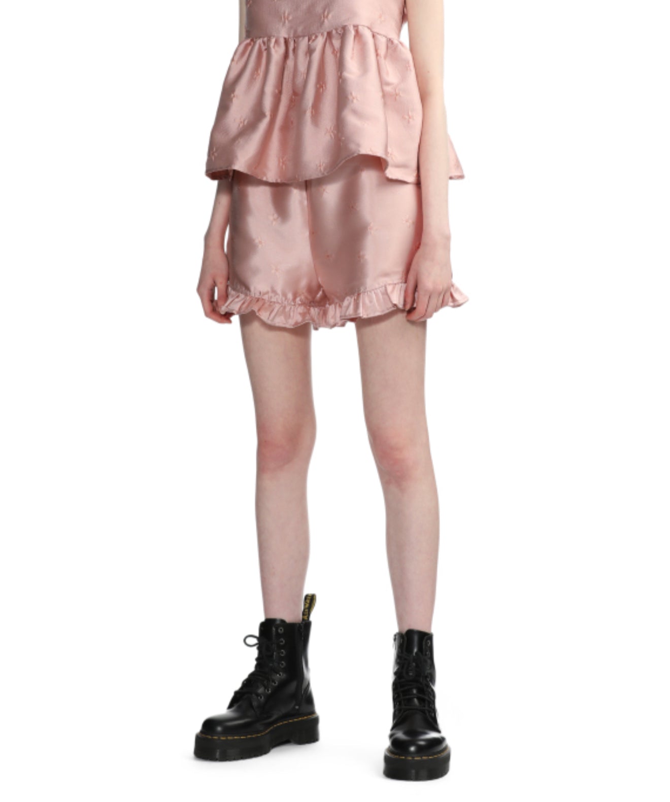 Sister Jane Jacquard Tulip Shorts - Pale Pink
