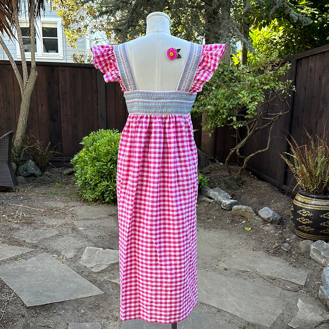 Nomadi Deluxe Gingham Dress - Pink