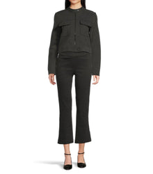 Elliott Lauren Crop Twill Jacket - Grey