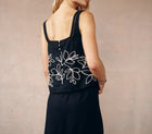 Bella Dahl Square Neck Ladder Trim Top - Black