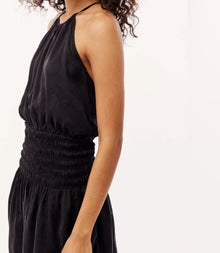 Bella Dahl Smocked Waist Halter Dress - Black