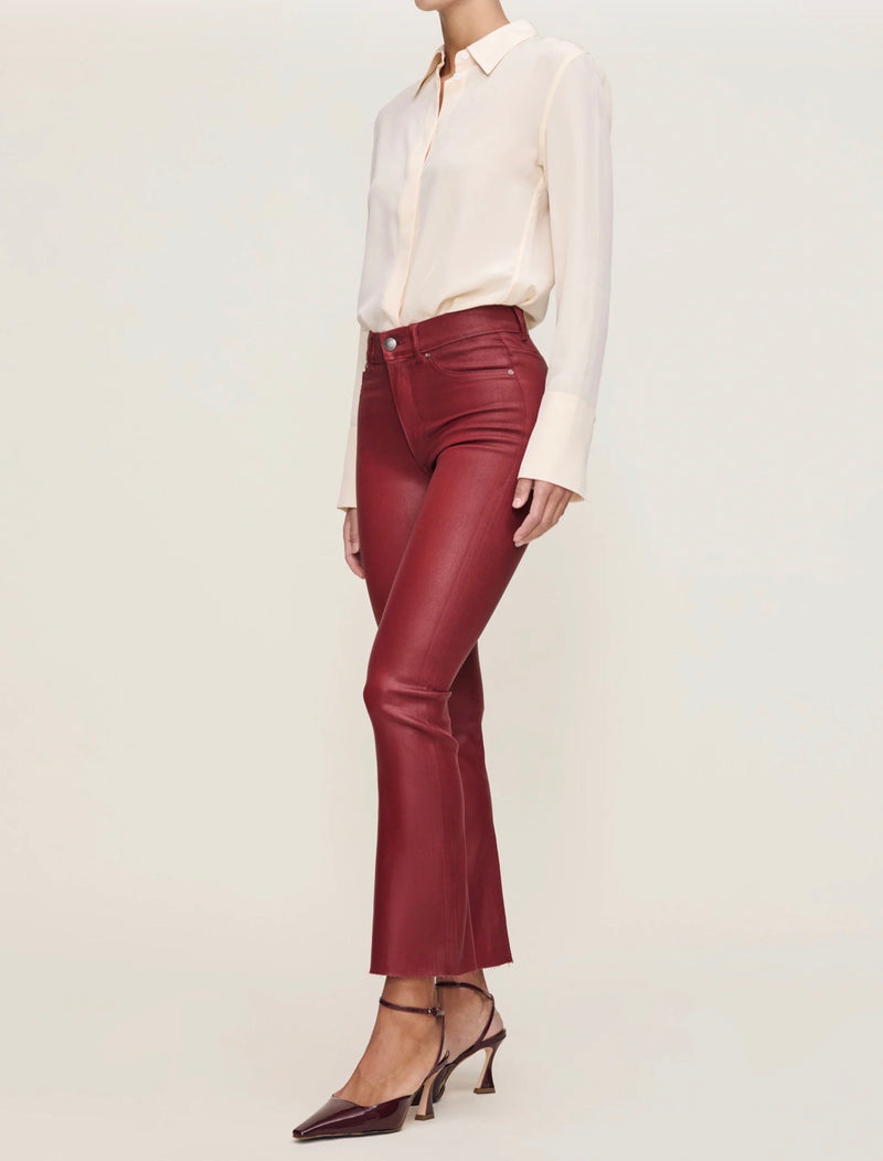 DL1961 Bridget Boot High Rise Instasculpt™ Crop Jeans - Cherry Coated