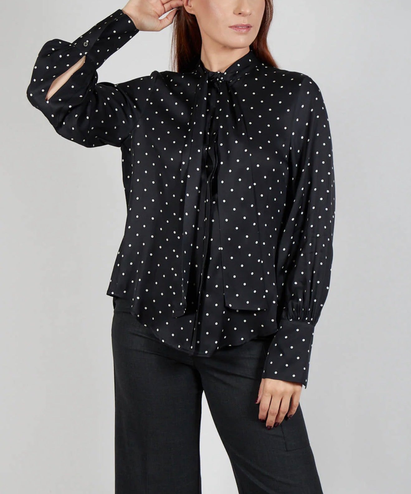 Beatrice .b Mary Blouse - Black Polkadot