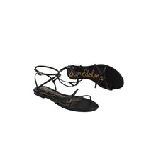 Sam Edelman Ellina Strappy Flat Sandal - Black Leather