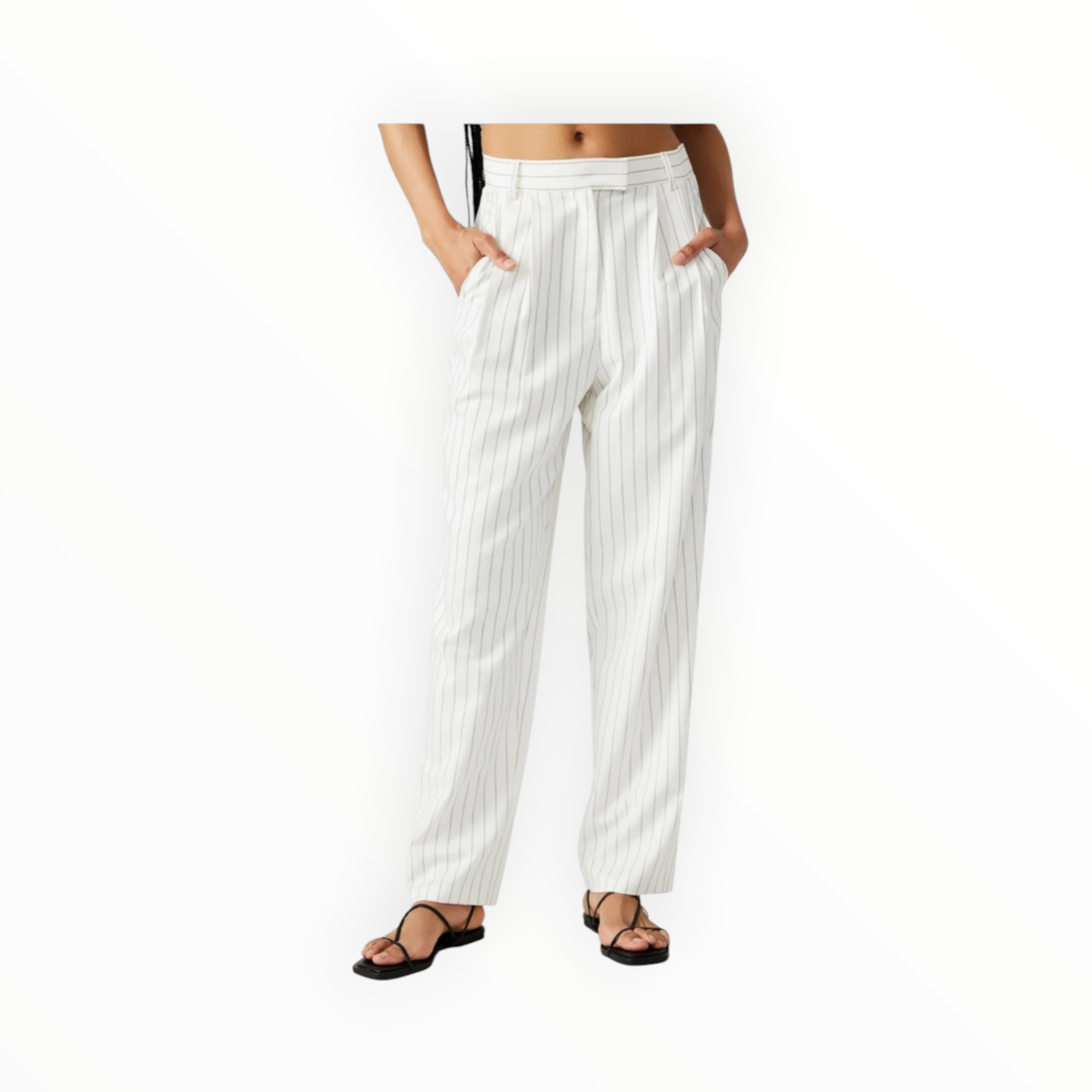 Steve Madden Rumi Pants - White Pinstripe