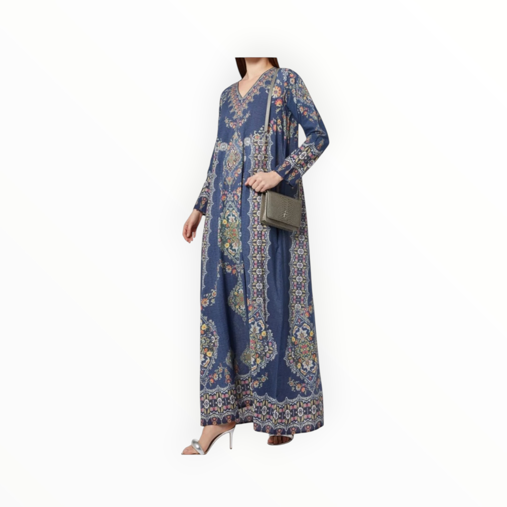 Rajdeep Ranawat Bahar Jalabiya Silk Dress - Ink Blue