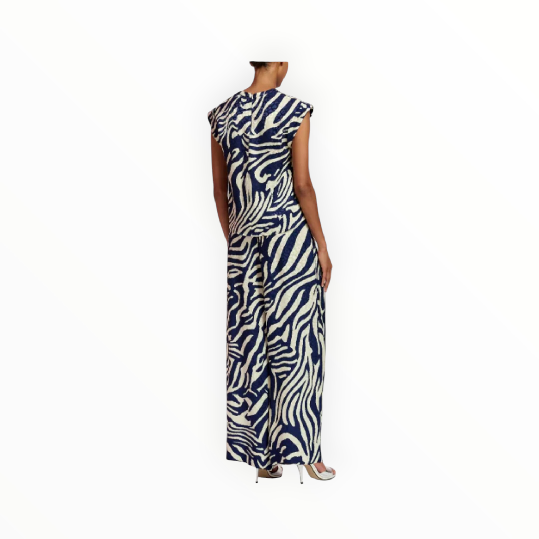 Essentiel Antwerp Fibonacci Wide Leg Trousers - Navy