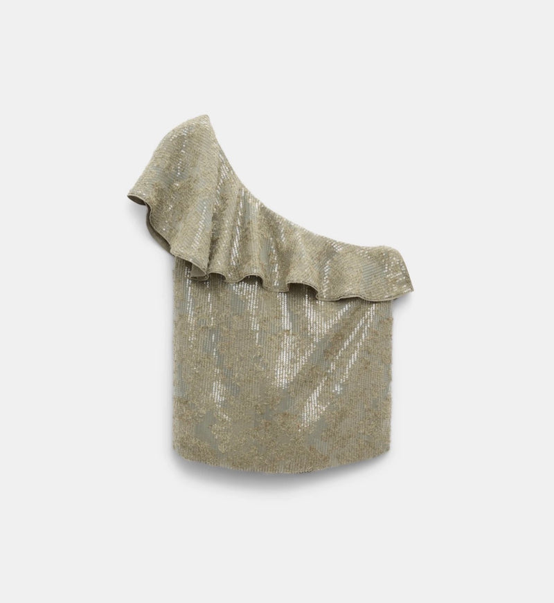 Dorothee Schumacher Sequin Statement Top - Olive Grey