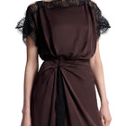 A.L.C. Luna Satin And Lace Midi Dress - Cocoa/Black