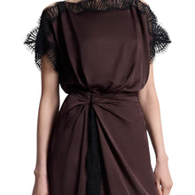 A.L.C. Luna Satin And Lace Midi Dress - Cocoa/Black