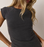 NSF Chloe Fitted Slub Jersey Muscle Tee - Faded Black