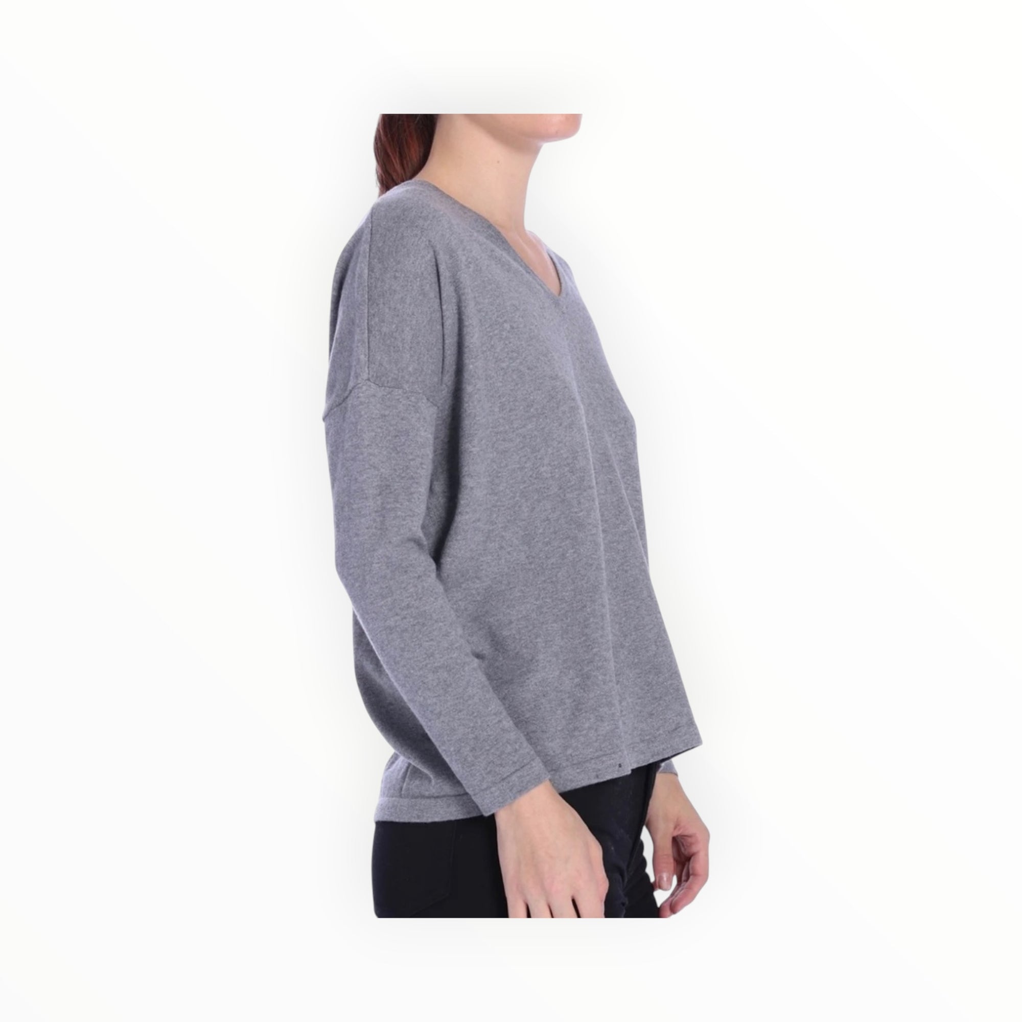 Minnie Rose V Neck Pullover - Grey Shadow