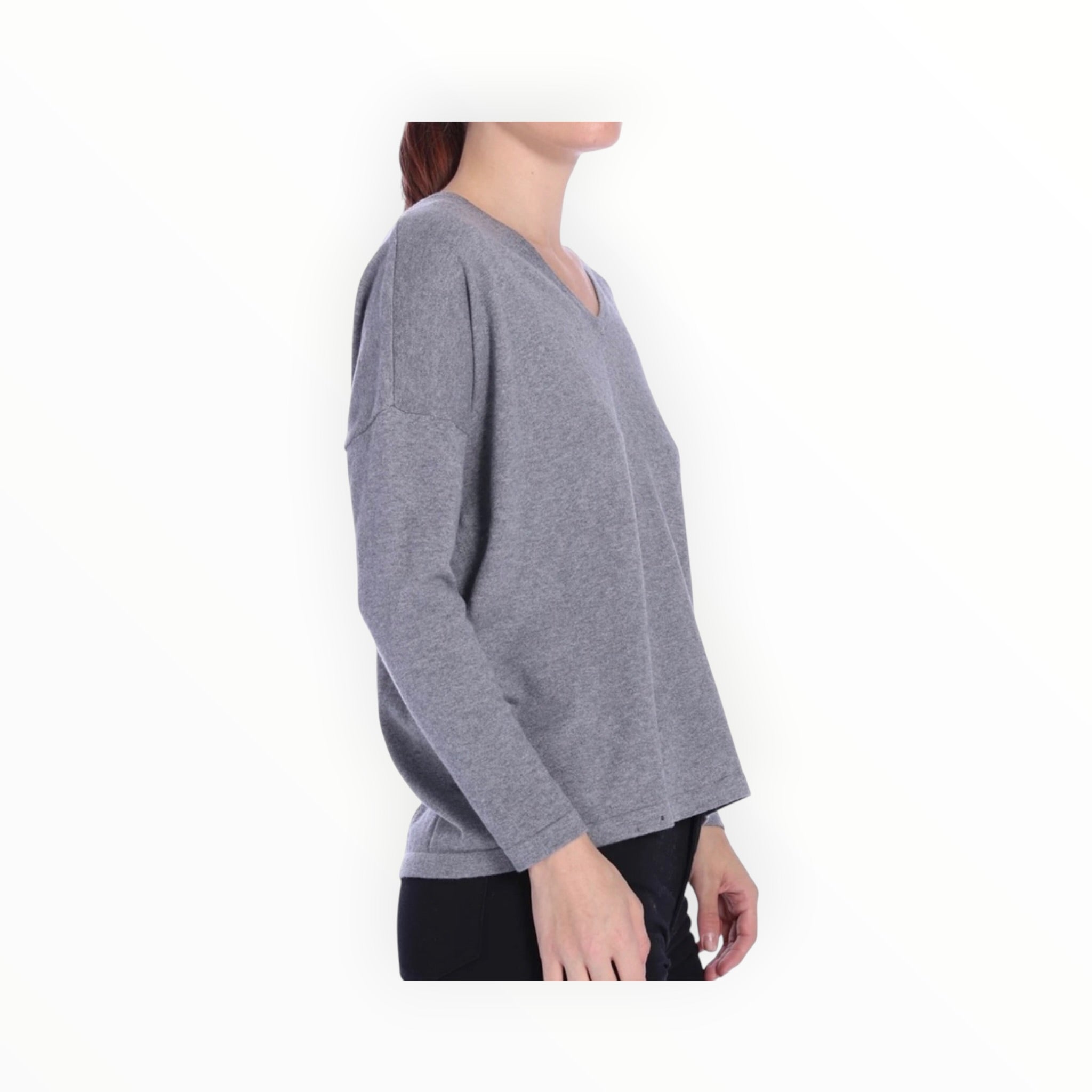 Minnie Rose V Neck Pullover - Grey Shadow
