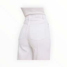 DL1961 Hepburn Wide Leg High Rise - White Pintuck