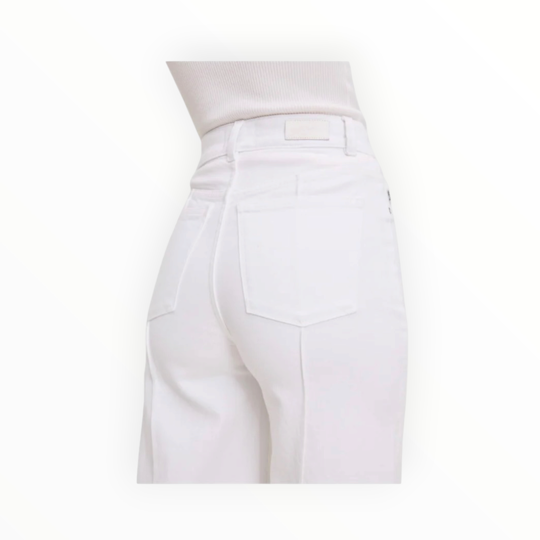 DL1961 Hepburn Wide Leg High Rise - White Pintuck