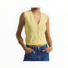 Derek Lam 10 Crosby Brit Sleeveless Cardigan - Buttercup