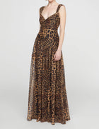 Halston Claudia Chiffon Gown - Leopard